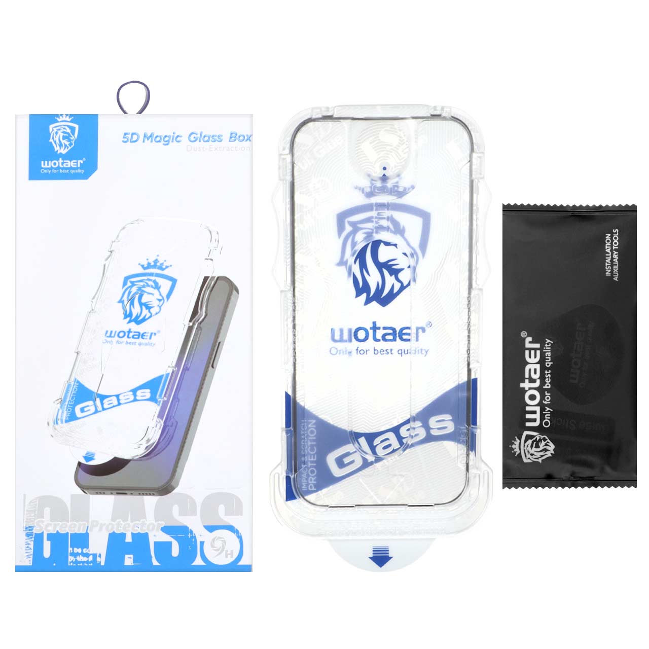 محافظ صفحه نمایش شیشه ای اورجینال Wotaer - Magic Glass Box مدل NTC - Apple iPhone 17 / iPhone 16 Pro (پک دار)